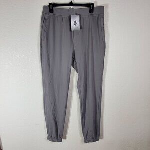 Soothfeel Mens Large Gray Athletic Joggers Pants Zipper Pockets quick-drying